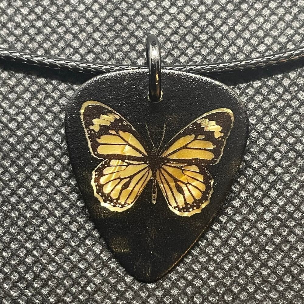 Handcrafted Butterfly Guitar Pick Necklace